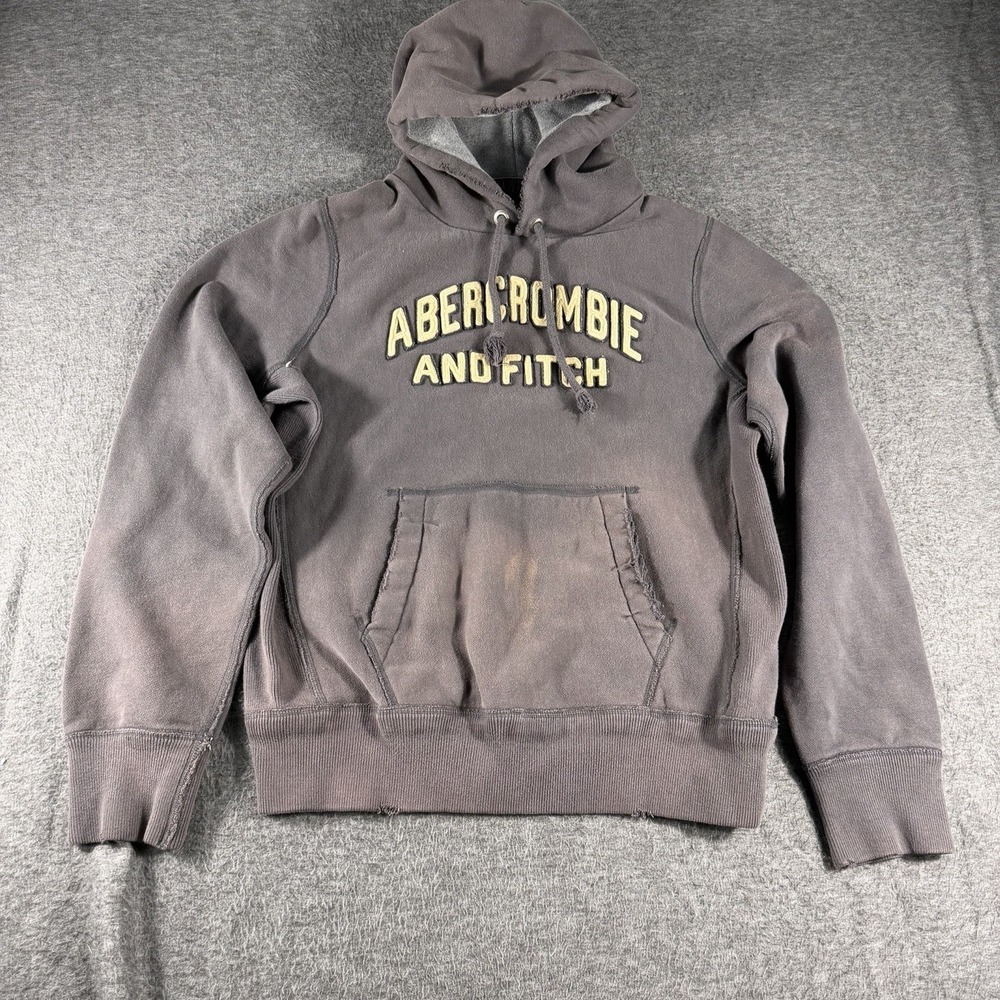 Vintage Abercrombie And Fitch Hoodie Heavy Sz Large Men's Thrashed 90's Grunge